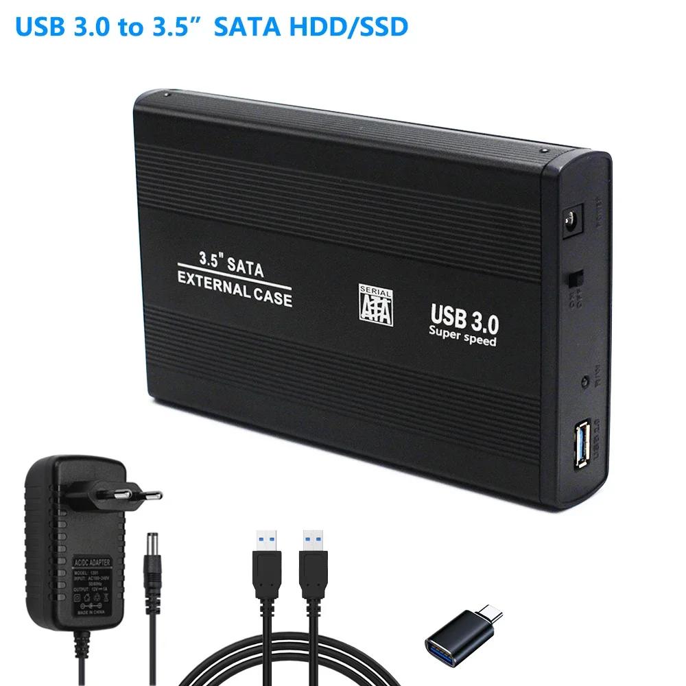 USB 3.0 to 3.5 ġ SATA III II I ϵ ̺ Ŭ,  HDD SSD ڽ, ˷̴ HD ̽, Ʈ PC TV PS4 5 Ϳ, 8TB